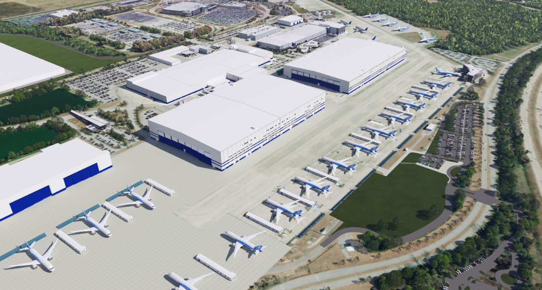 A rendering of Boeing’s Second 787 Final Assembly Building when complete  boeing img