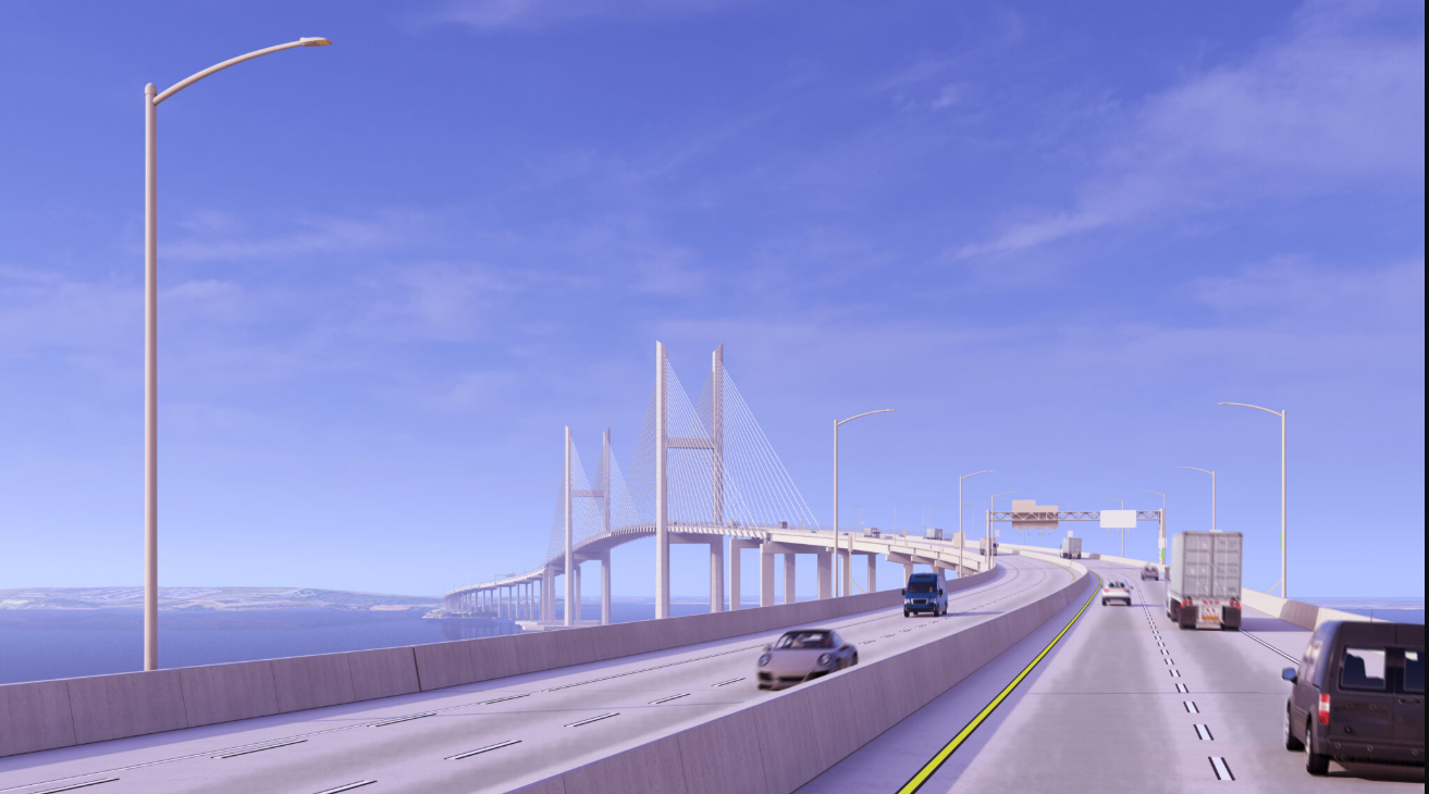 A rendering of the planned rebuild of Baltimore’s Francis Scott Key Bridge. Image public recdMaryland Transportation Authority