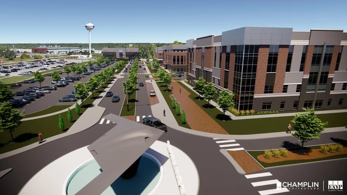 Rendering of a future building proposed for the Stratos campus at Wright-Patterson Air Force Base (IMAGE - Dayton Development Corp)