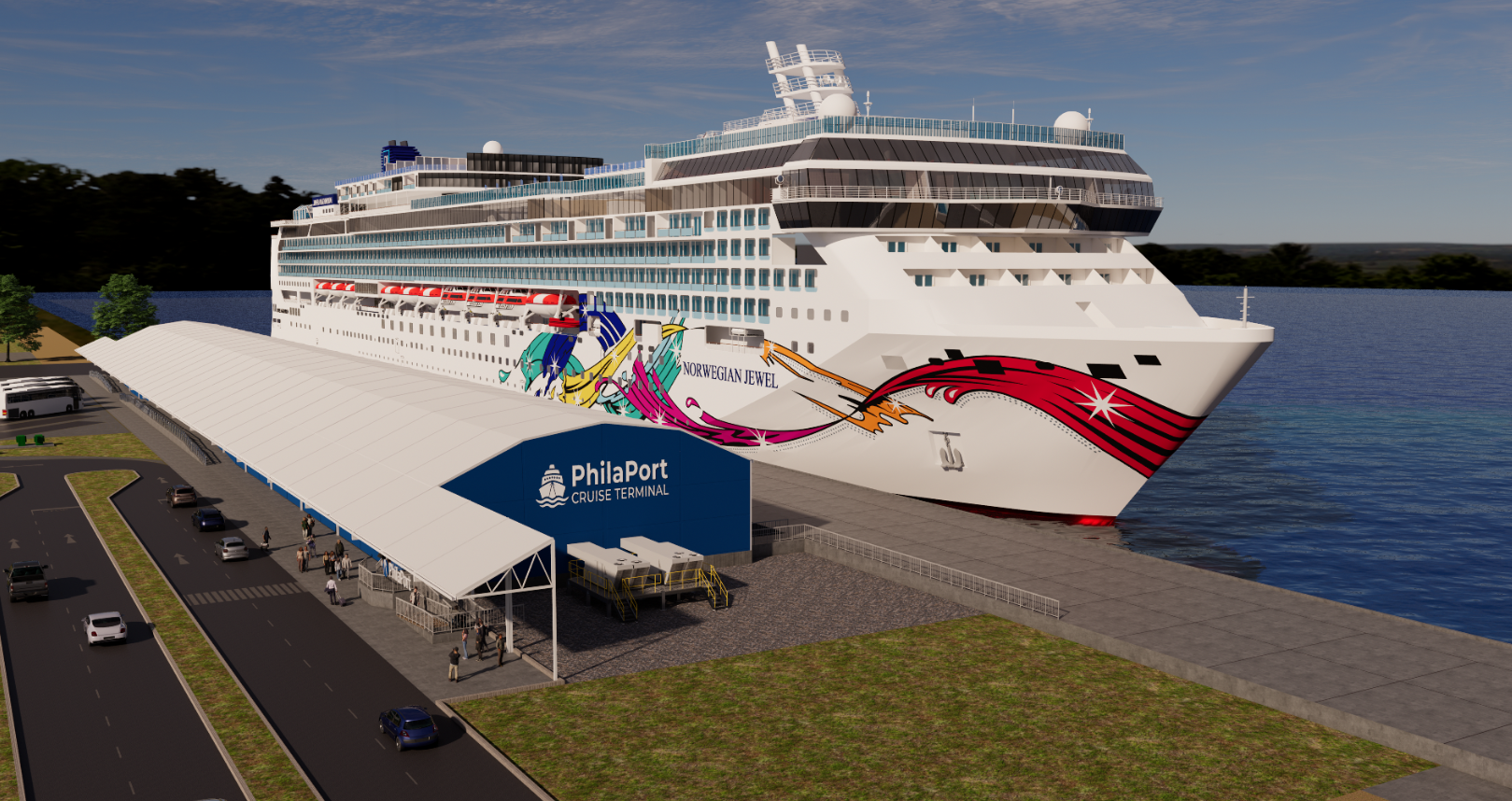 philaport rendering new construction of the port of philapdelphia philaport cruise line terminal image plhiaport