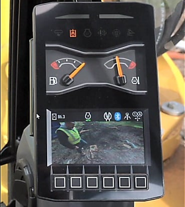 Backup Camera Shown on the Instrument Panel of the 306 CR Mini Excavator (IMAGE - Caterpillar)
